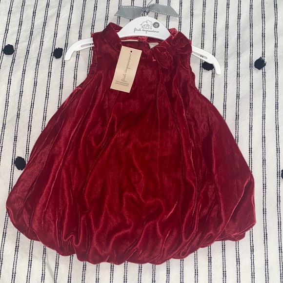 2PC First Impressions Velvet Red Dress - Picture 1 of 8